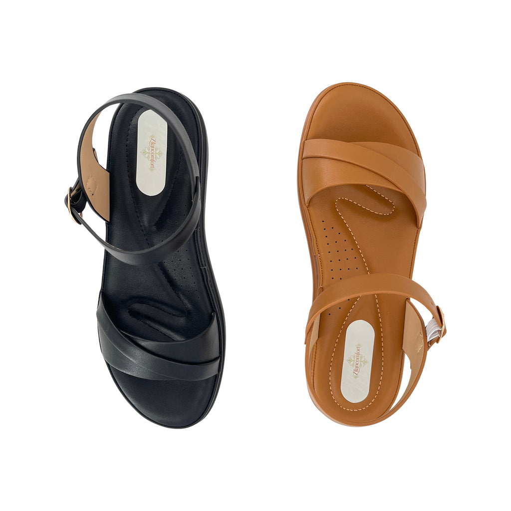 Women's Metallic Cross-Strap Wedge Sandals | Wholesale Platform Comfort Sandal | Multi-Color | EU 28–41