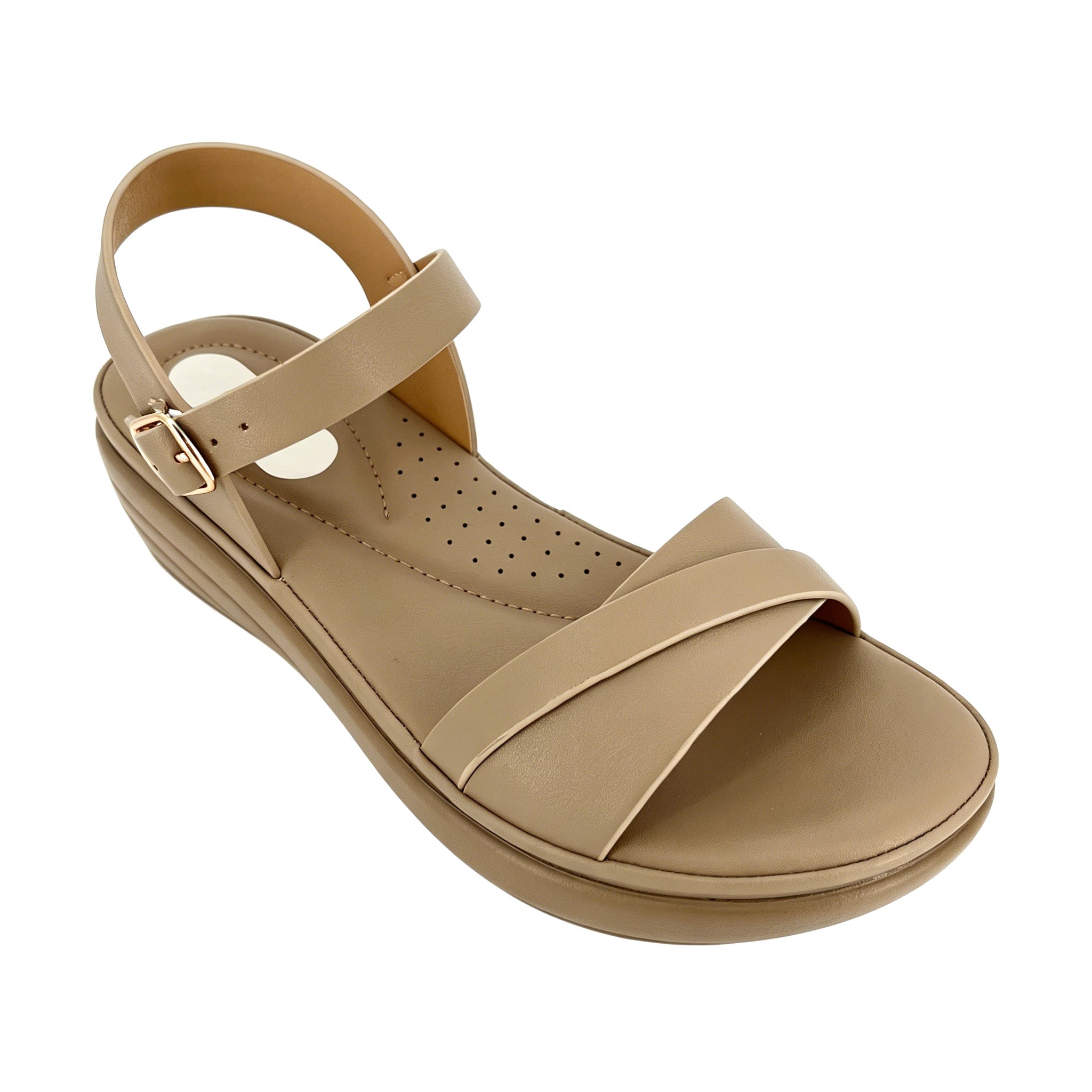 Women's Metallic Cross-Strap Wedge Sandals | Wholesale Platform Comfort Sandal | Multi-Color | EU 28–41