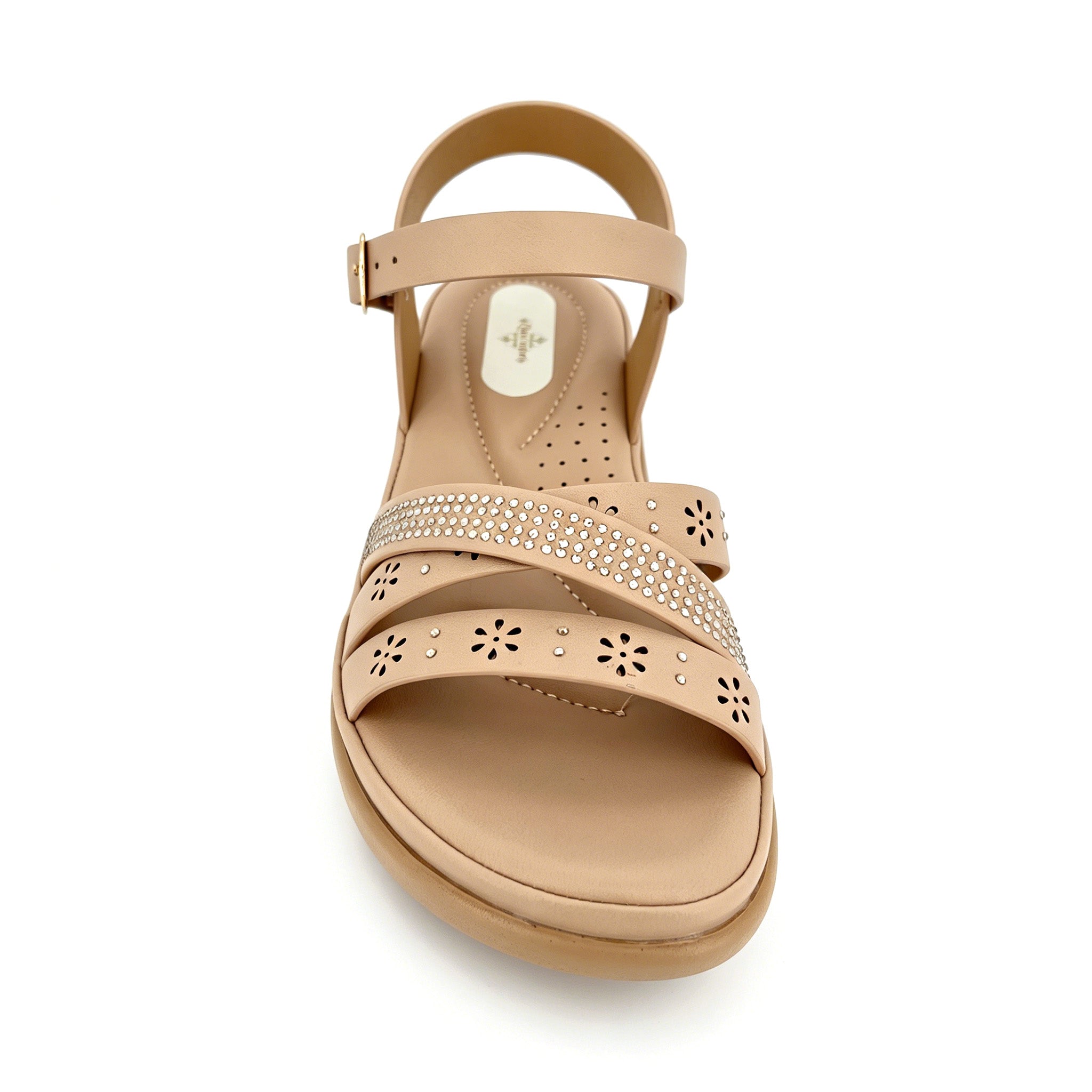 Women's Rhinestone Laser-Cut Cross-Strap Wedge Sandals | Wholesale Platform Comfort Sandal | Multi-Color | EU 28–41