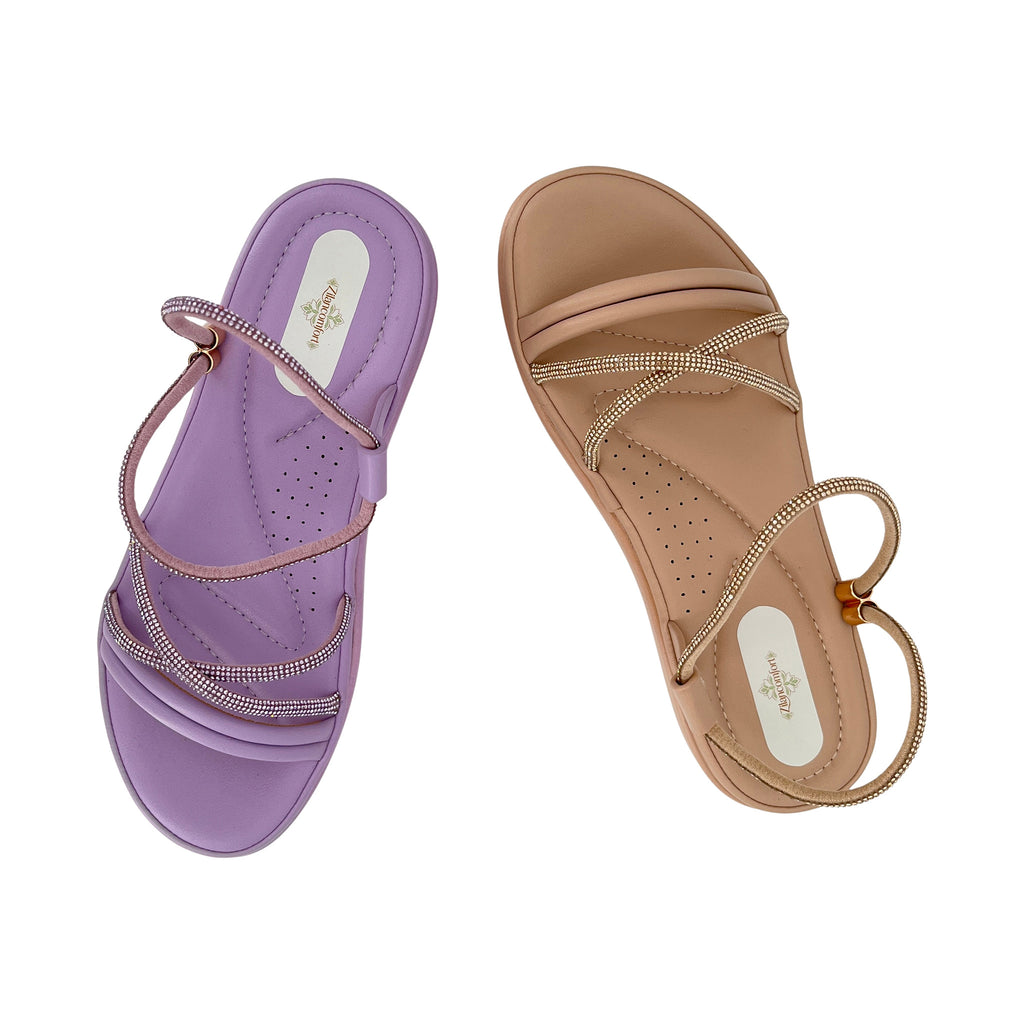 Women's Crystal Rope-Strap Wedge Sandals | Wholesale Platform Comfort Sandal | Multi-Color | EU 28–41