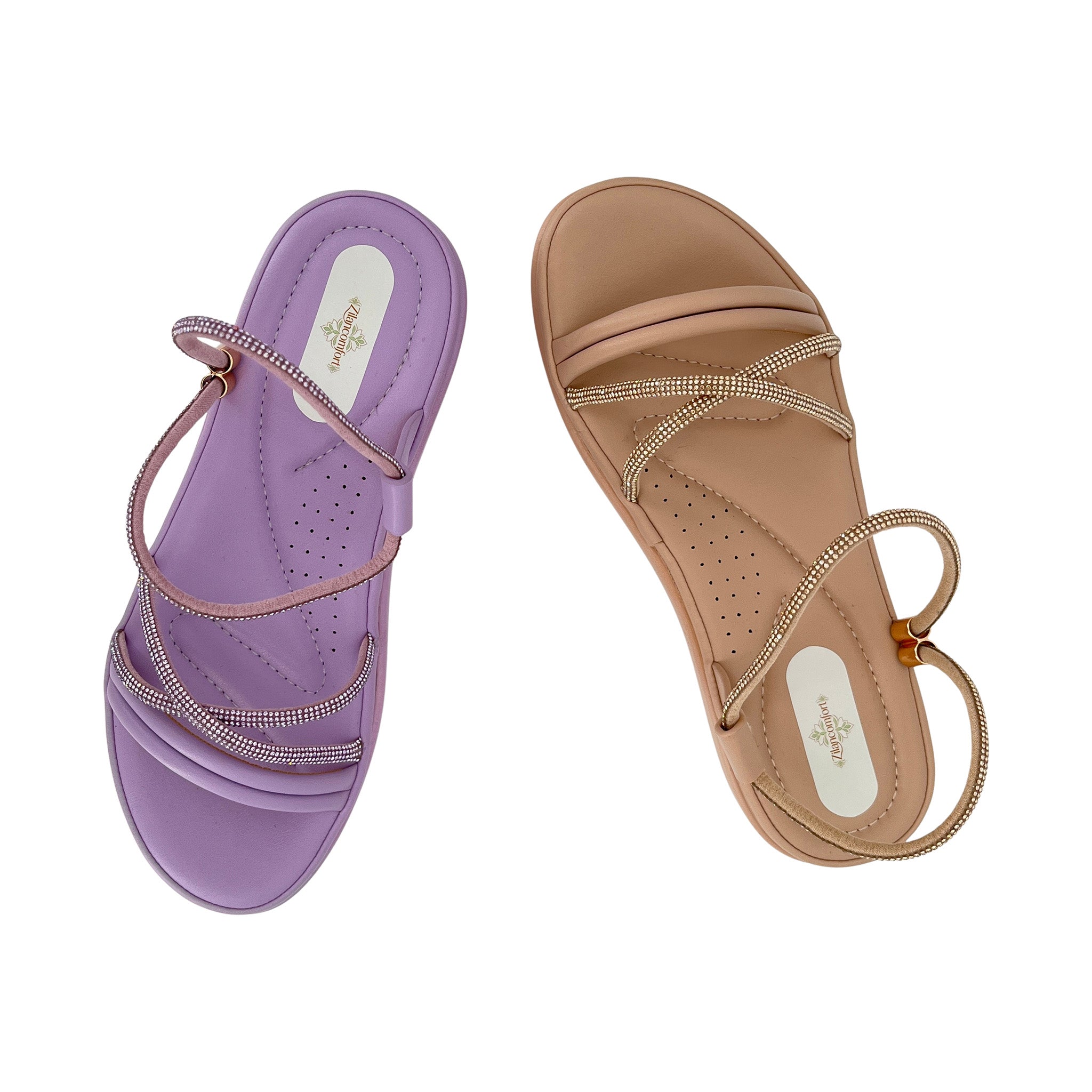 Women's Crystal Rope-Strap Wedge Sandals | Wholesale Platform Comfort Sandal | Multi-Color | EU 28–41