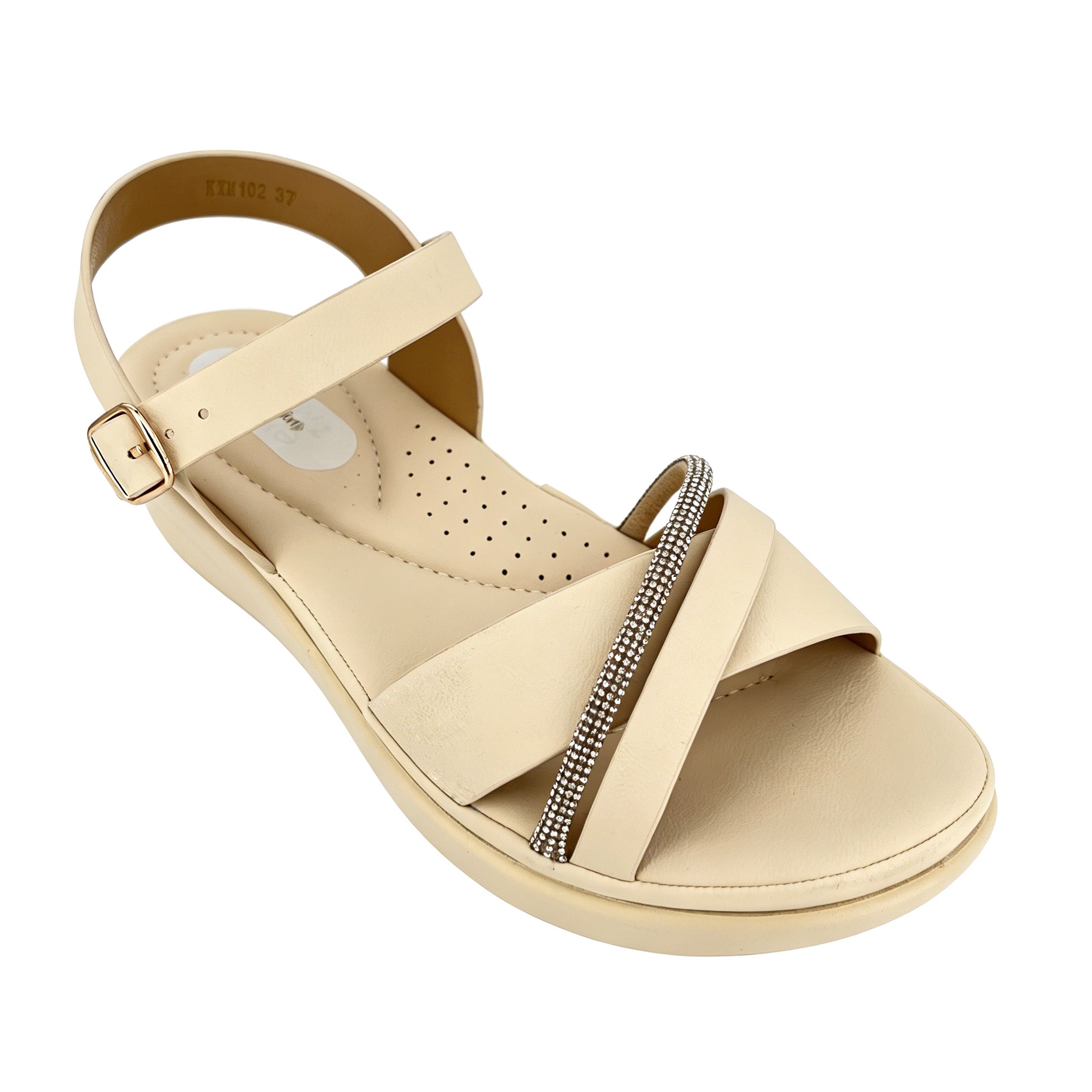 Women's Rhinestone-Bar Cross-Strap Wedge Sandals | Wholesale Platform Comfort Sandal | Multi-Color | EU 28–41