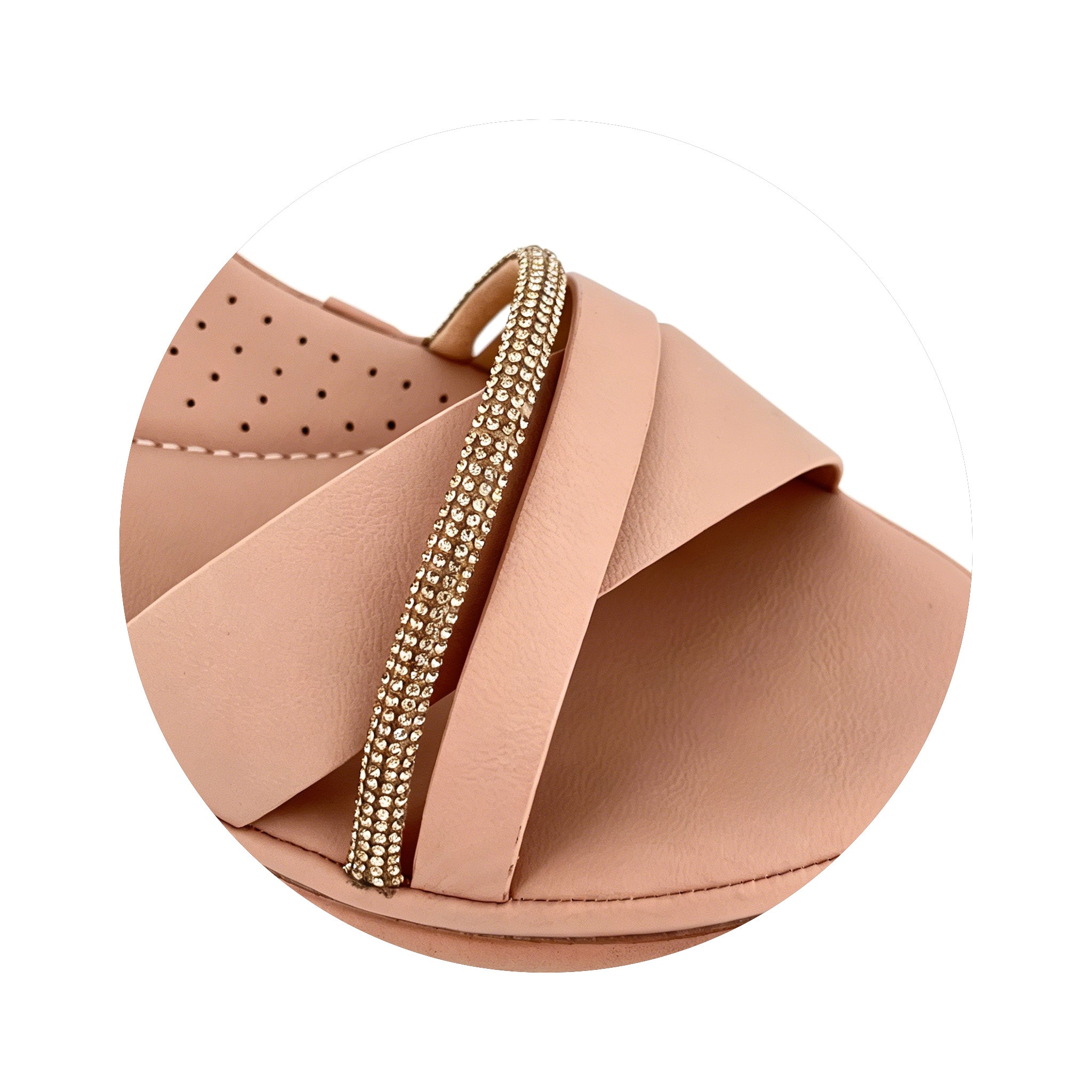Women's Rhinestone-Bar Cross-Strap Wedge Sandals | Wholesale Platform Comfort Sandal | Multi-Color | EU 28–41