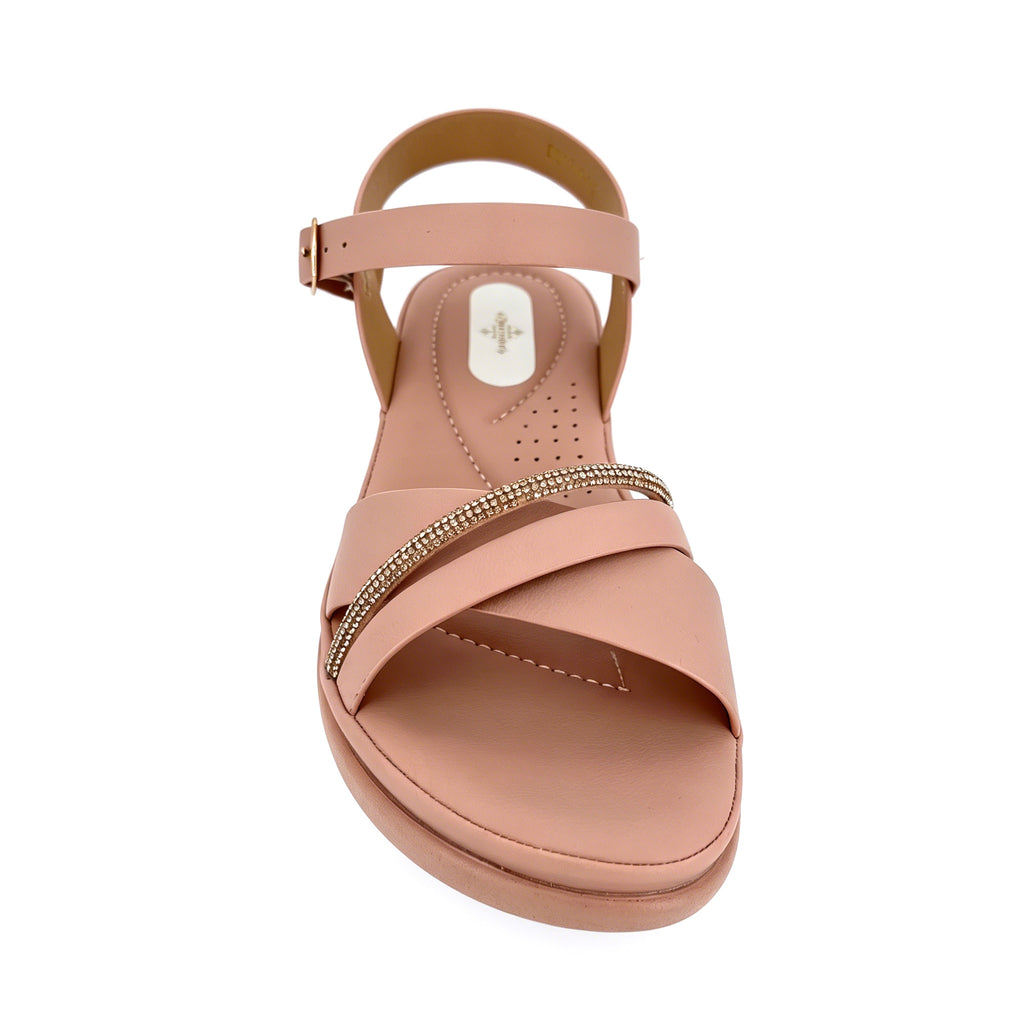 Women's Rhinestone-Bar Cross-Strap Wedge Sandals | Wholesale Platform Comfort Sandal | Multi-Color | EU 28–41