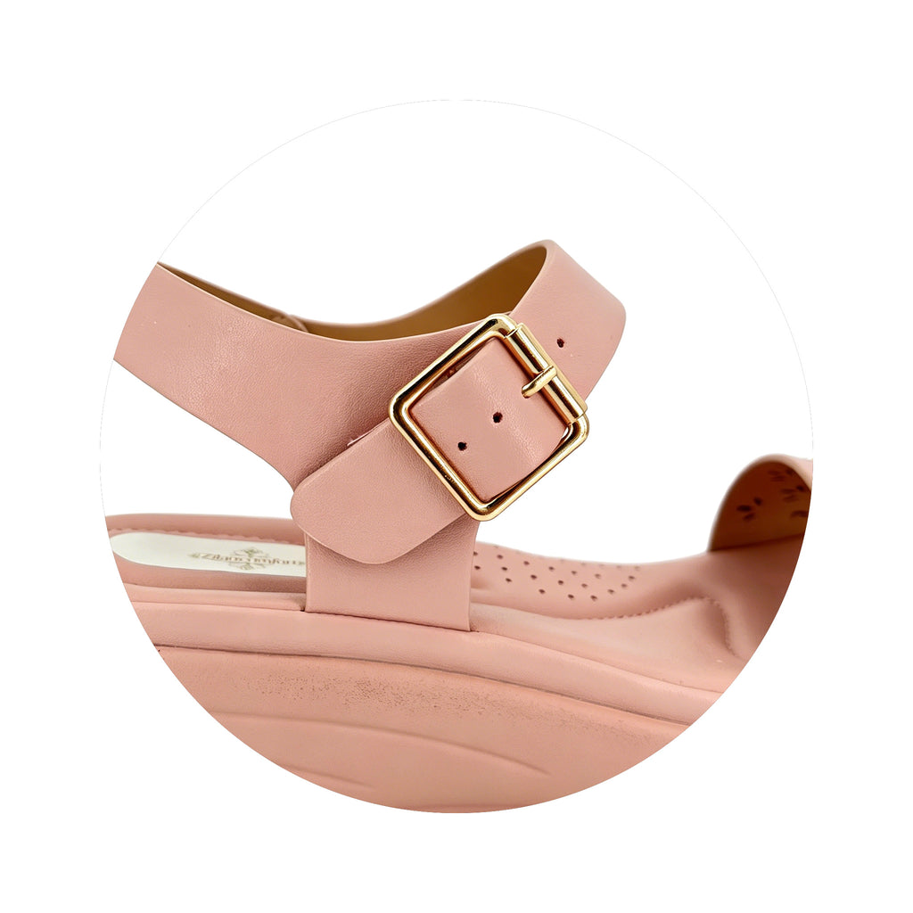 Women's Rhinestone Laser-Cut Single-Strap Wedge Sandals | Wholesale Comfort Platform Sandal | Multi-Color | EU 28–41