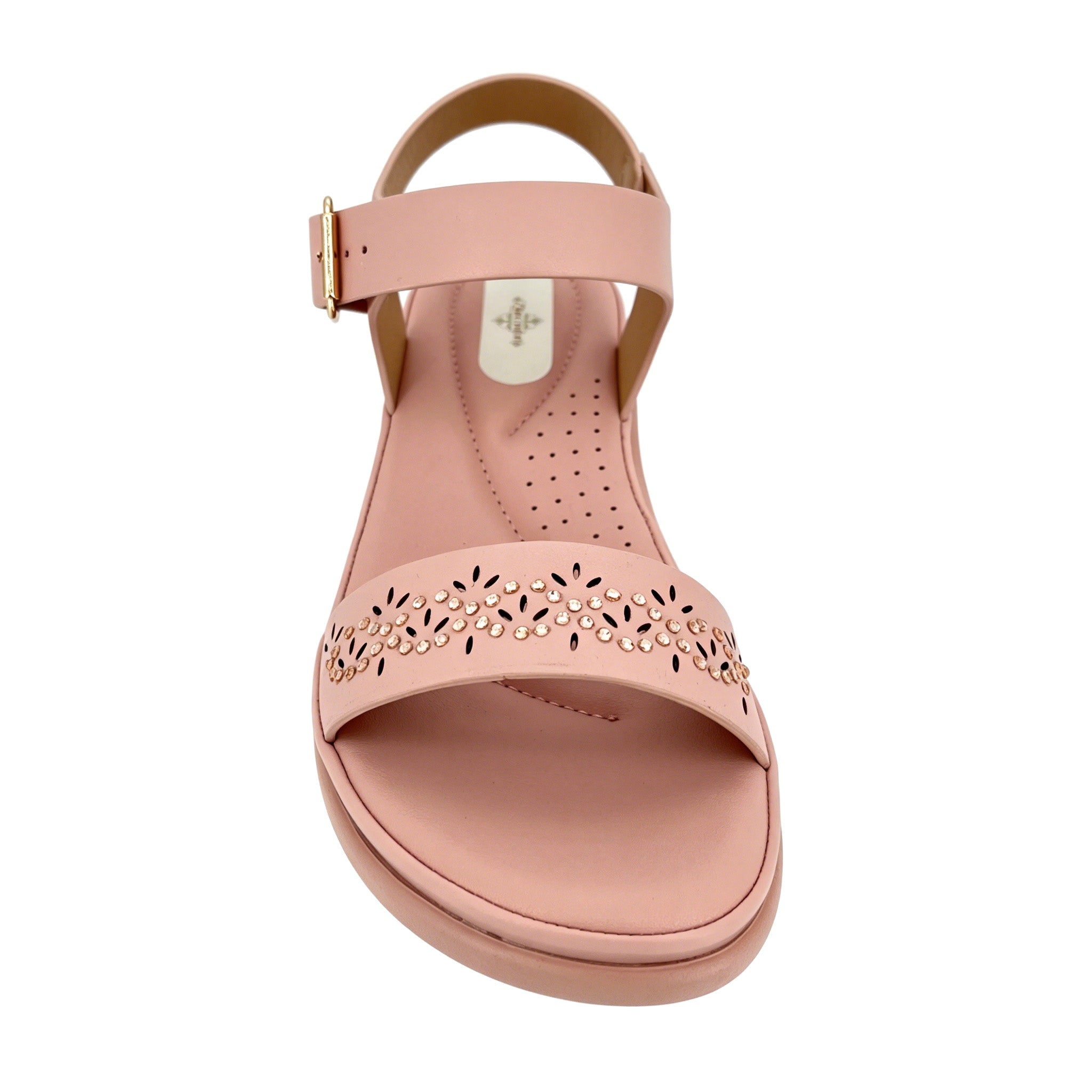 Women's Rhinestone Laser-Cut Single-Strap Wedge Sandals | Wholesale Comfort Platform Sandal | Multi-Color | EU 28–41
