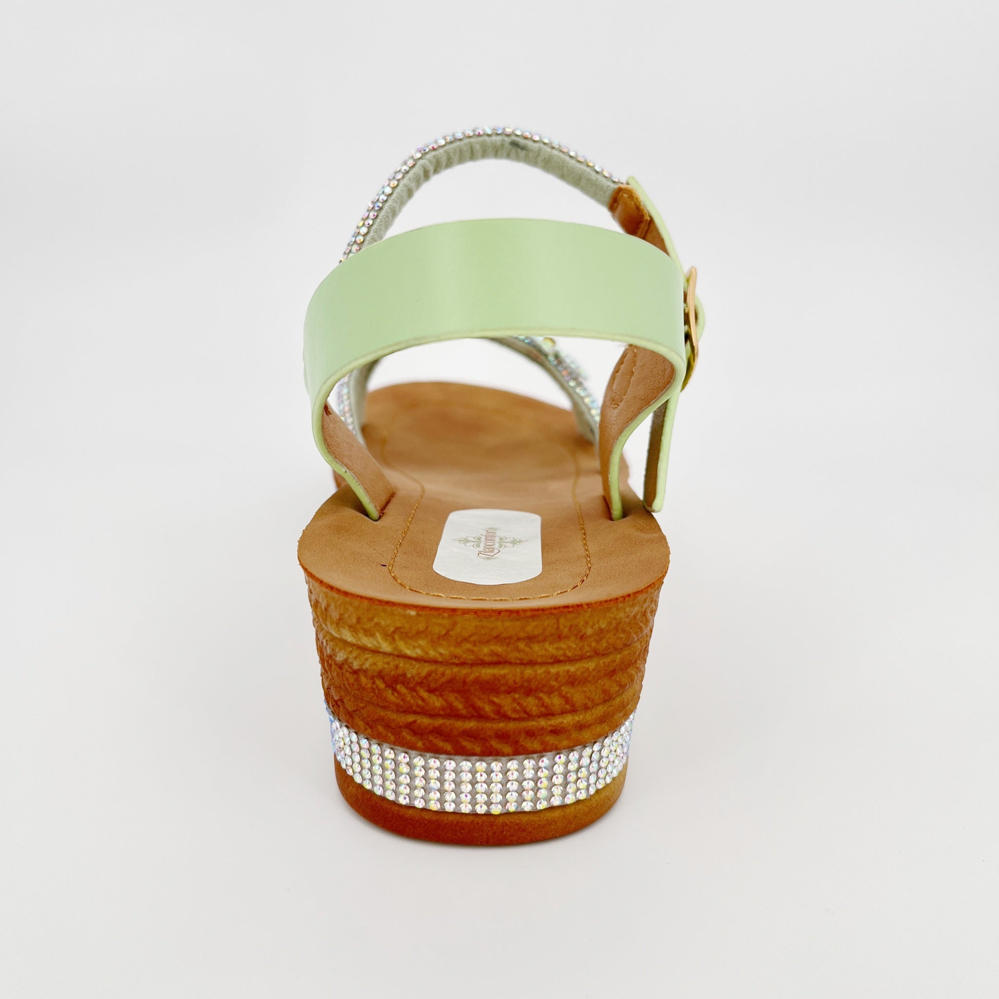 ZC Women's Dual Flower AB Crystal Twin-Band Rope-Wedge Sandals – Wholesale | Comfort Fit | Multi-Color Options
