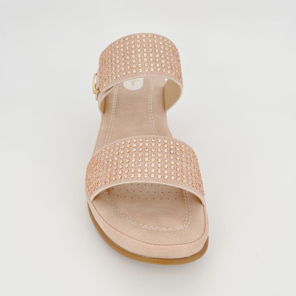 ZC Women's Tonal Crystal Adjustable Wedge Sandals – Wholesale | Comfort Fit | Multi-Color Options