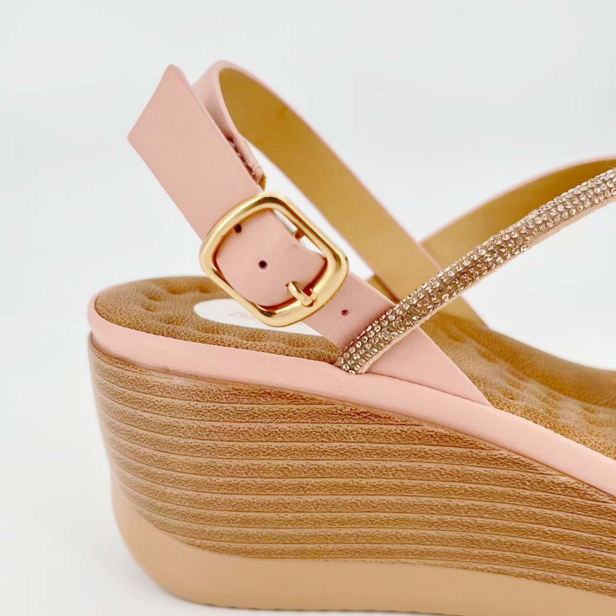 ZC Women's Crystal-Edge Cross-Strap Wedge Sandals – Wholesale | Comfort Fit | Multi-Color Options