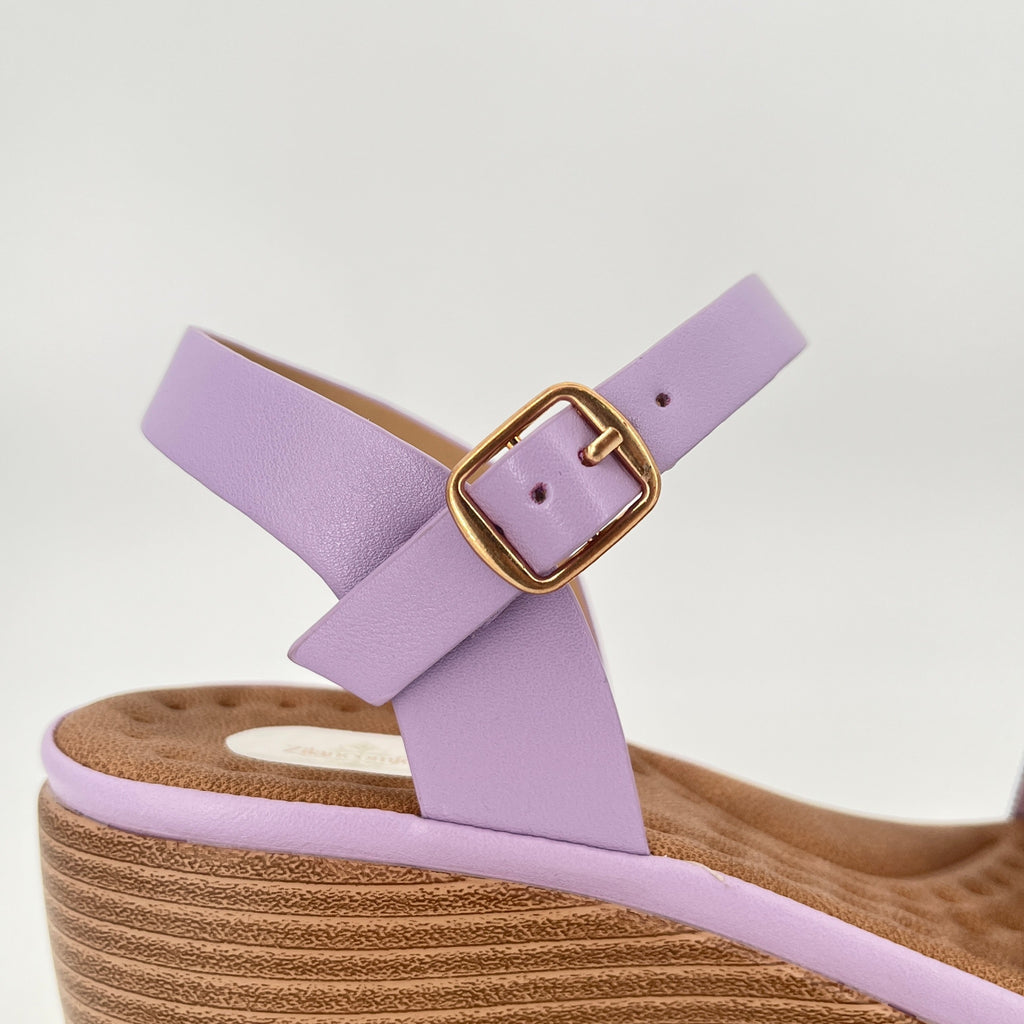 ZC Women's Crystal-Strap Duo Wood-Grain Wedge Sandals – Wholesale | Comfort Fit | Multi-Color Options