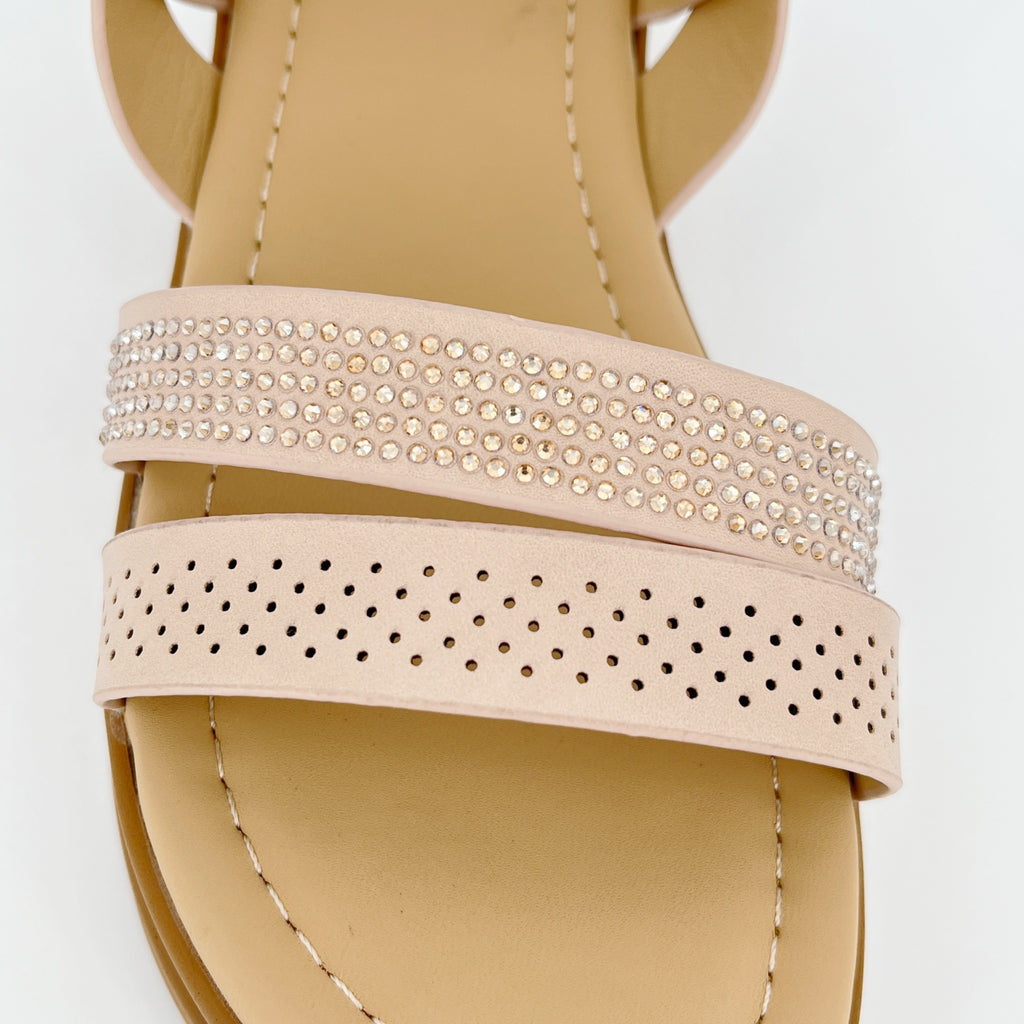 ZC Women's Dual-Strap Crystal Wedge Sandals – Wholesale | Comfort Fit | Multi-Color Options