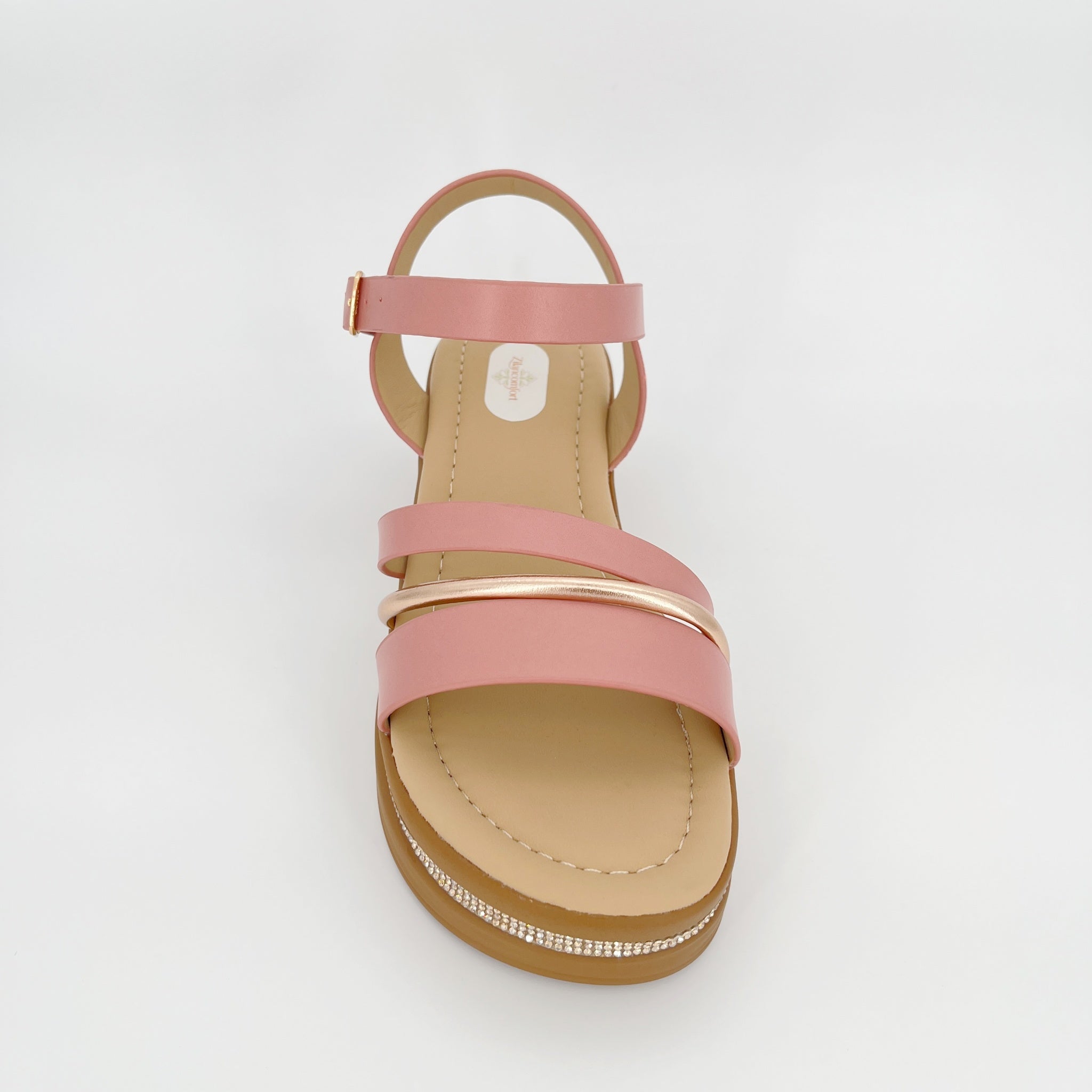 ZC Women's Rhinestone-Trim Wedge Sandals – Wholesale | Comfort Fit | Multi-Color Options