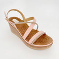 ZC Women's Crystal-Edge Cross-Strap Wedge Sandals – Wholesale | Comfort Fit | Multi-Color Options