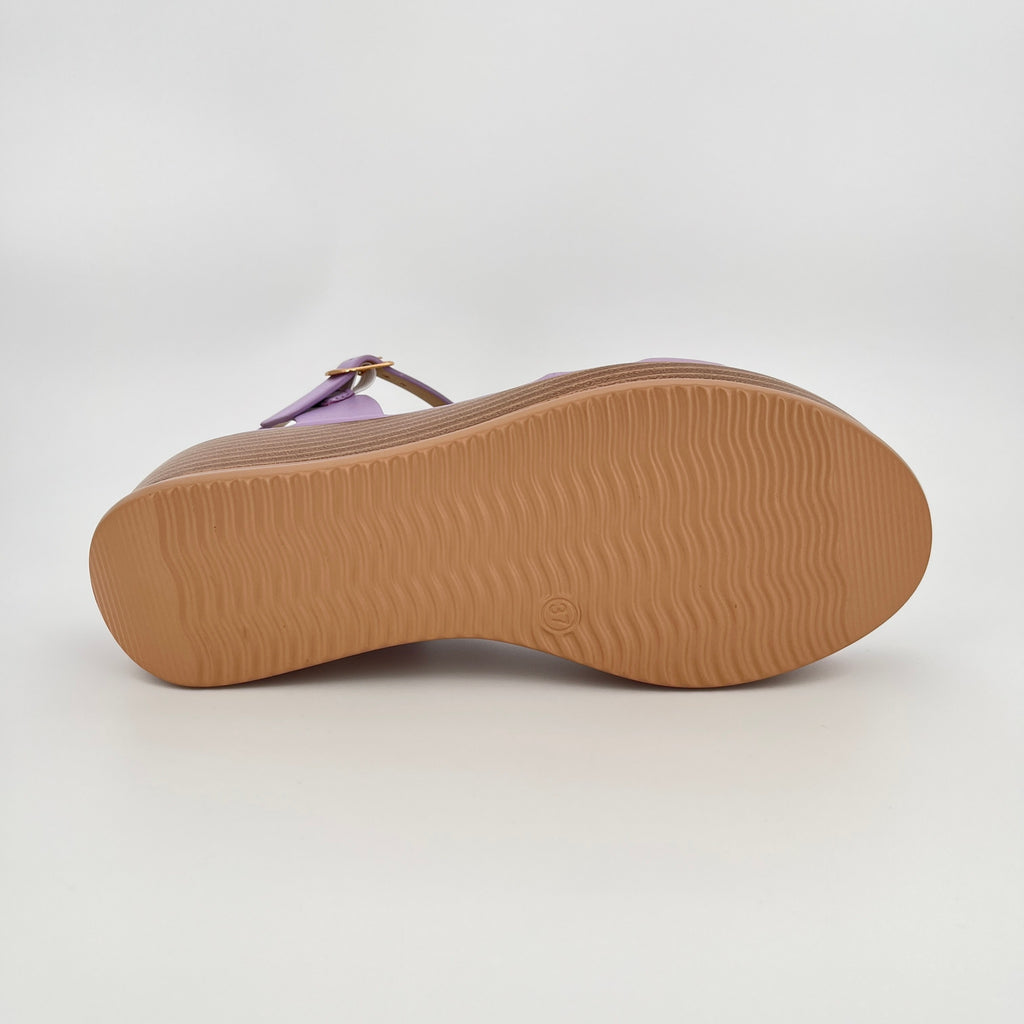 ZC Women's Crystal-Strap Duo Wood-Grain Wedge Sandals – Wholesale | Comfort Fit | Multi-Color Options