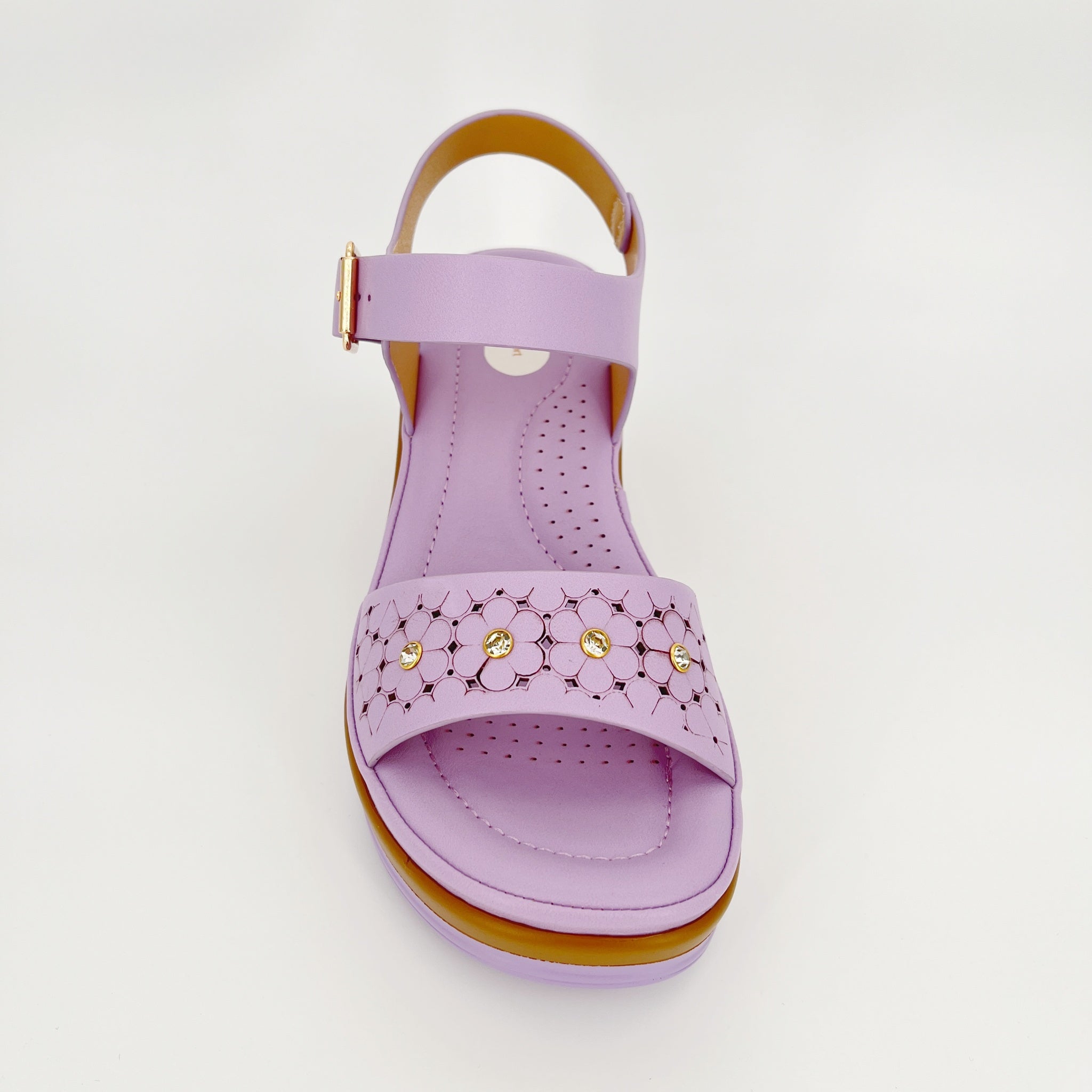 ZC Women's Floral Cutout Crystal-Dot Wedge Sandals – Wholesale | Comfort Fit | Multi-Color Options