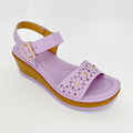 ZC Women's Floral Cutout Crystal-Dot Wedge Sandals – Wholesale | Comfort Fit | Multi-Color Options