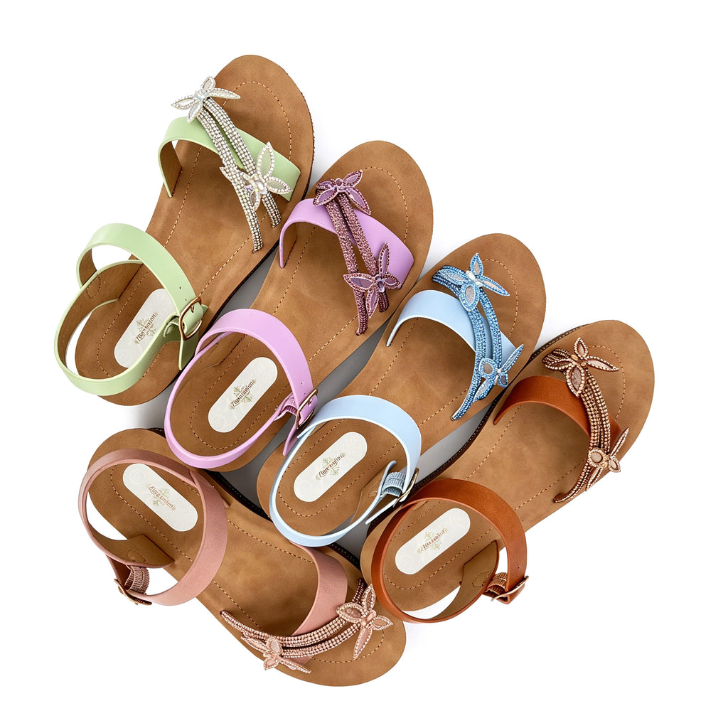 Women's Rhinestone Cross-Strap Wedge Sandals with 3D Floral Embellishment | Crystal-Trim Espadrille Platform