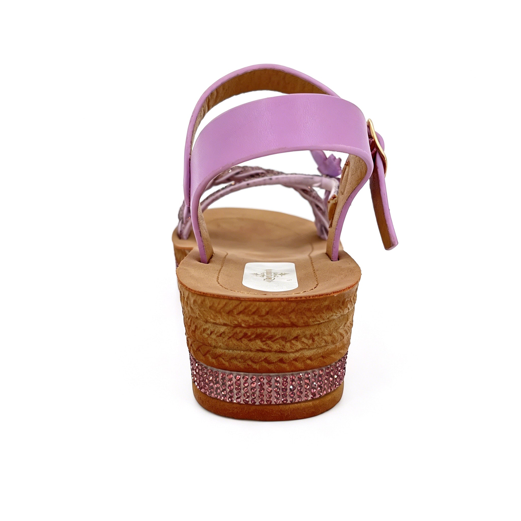 Women's Rhinestone Braided Toe-Ring Wedge Sandals with 3D Butterfly | Crystal-Trim Espadrille Platform