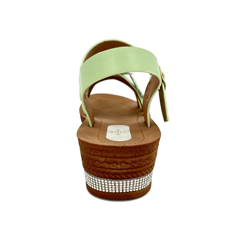 Women's Triple-Strap Toe-Ring Wedge Sandals with Triple 3D Butterfly | Crystal-Trim Espadrille Platform