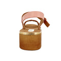 Women's Toe-Ring Wedge Sandals with Triple Gold Pyramid Stud Blocks | Multi-Line Gold Trim Platform
