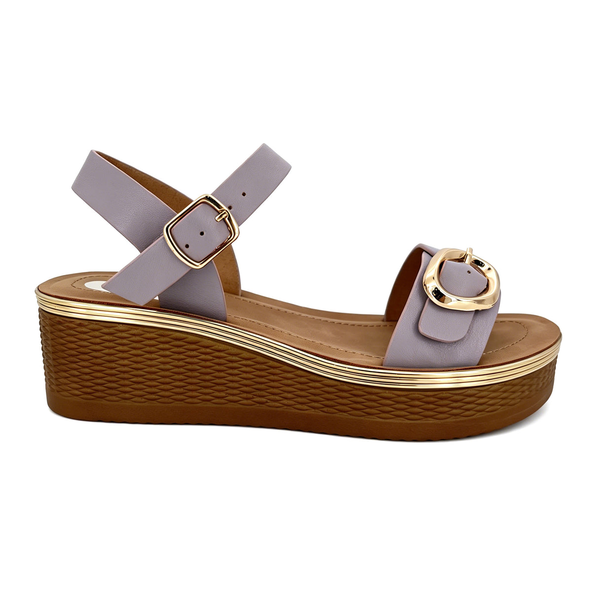 Sandalias de plataforma con cuña y hebilla extragrande de una tira para mujer | Sandalia cómoda al por mayor | Multicolor | EU 35–41