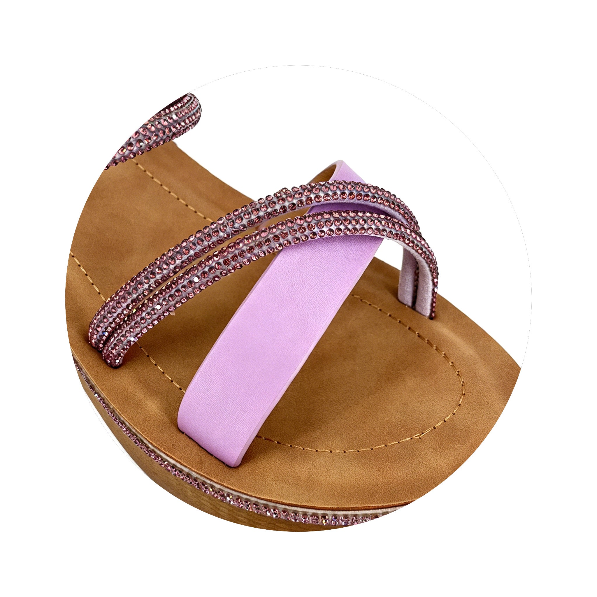 Women's Crystal Triple-Strap Wedge Platform Sandals | Wholesale Comfort Sandal | Multi-Color | EU 35–41