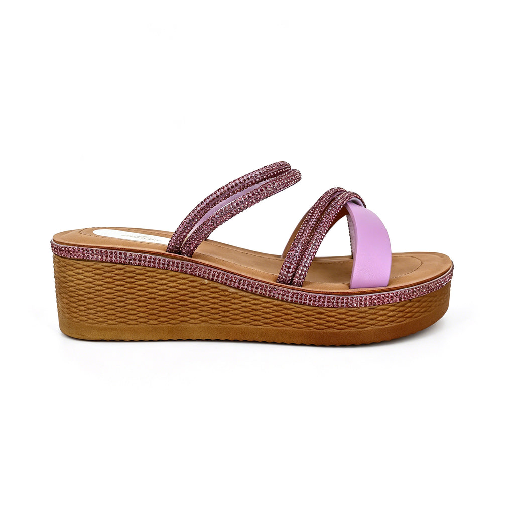 Women's Crystal Triple-Strap Wedge Platform Sandals | Wholesale Comfort Sandal | Multi-Color | EU 35–41