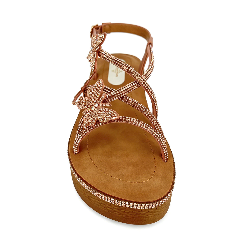 Women's Crystal Butterfly Multi-Strap Wedge Platform Sandals | Wholesale Comfort Sandal | Multi-Color | EU 35–41