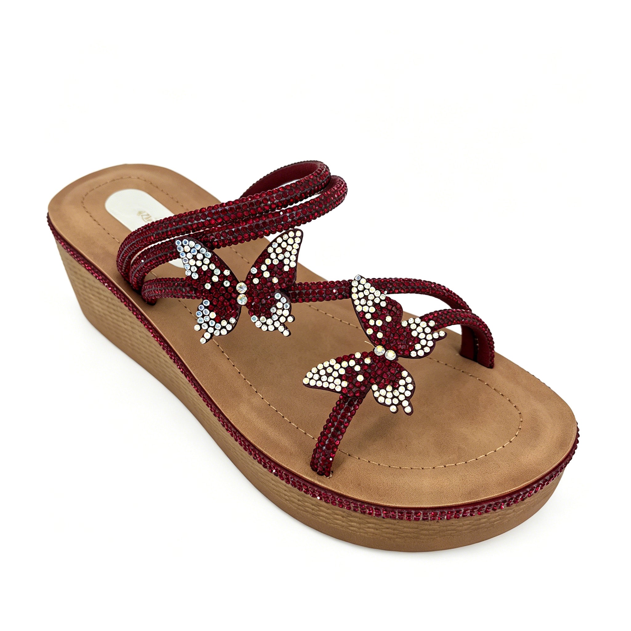 Women's Crystal Butterfly Multi-Strap Wedge Platform Sandals | Wholesale Comfort Sandal | Multi-Color | EU 35–41