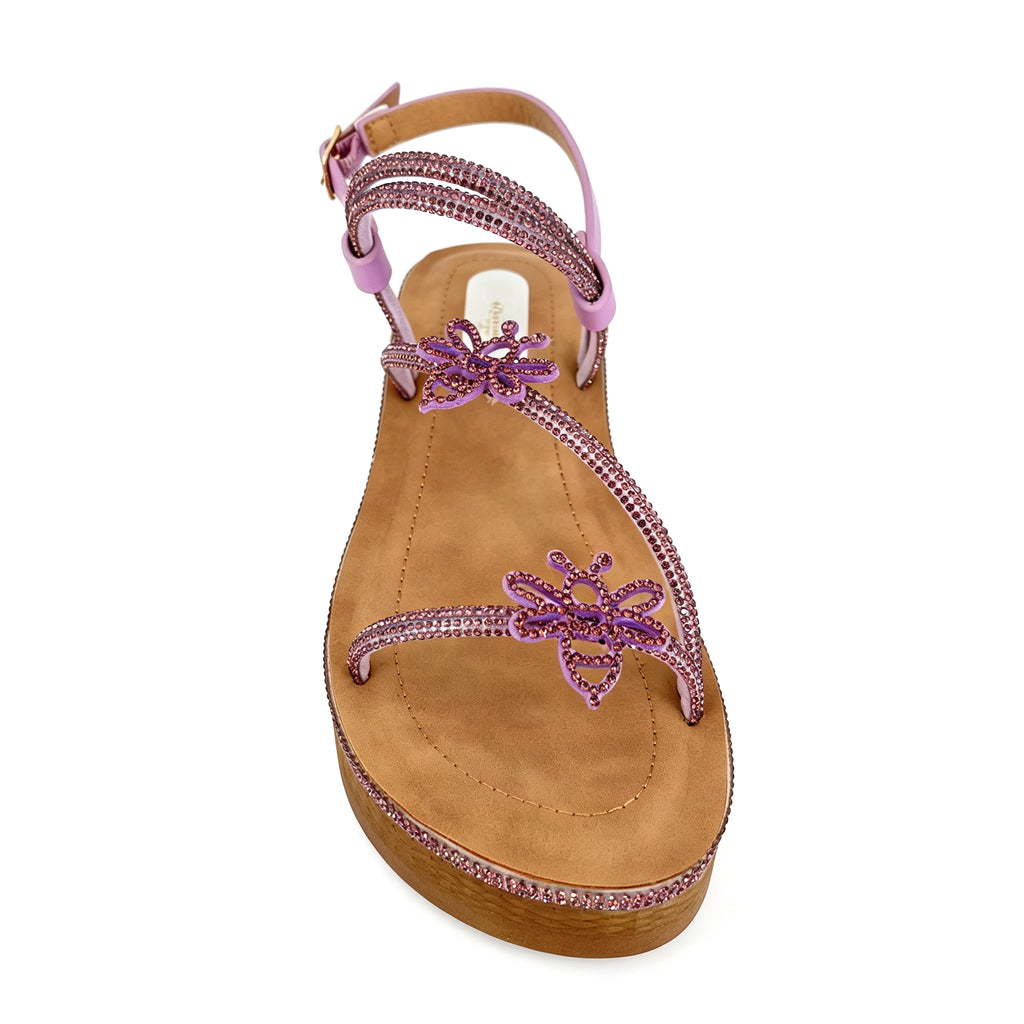 Women's Crystal Butterfly Multi-Strap Wedge Sandals with Ankle Strap | Wholesale Comfort Sandal | Multi-Color | EU 35–41