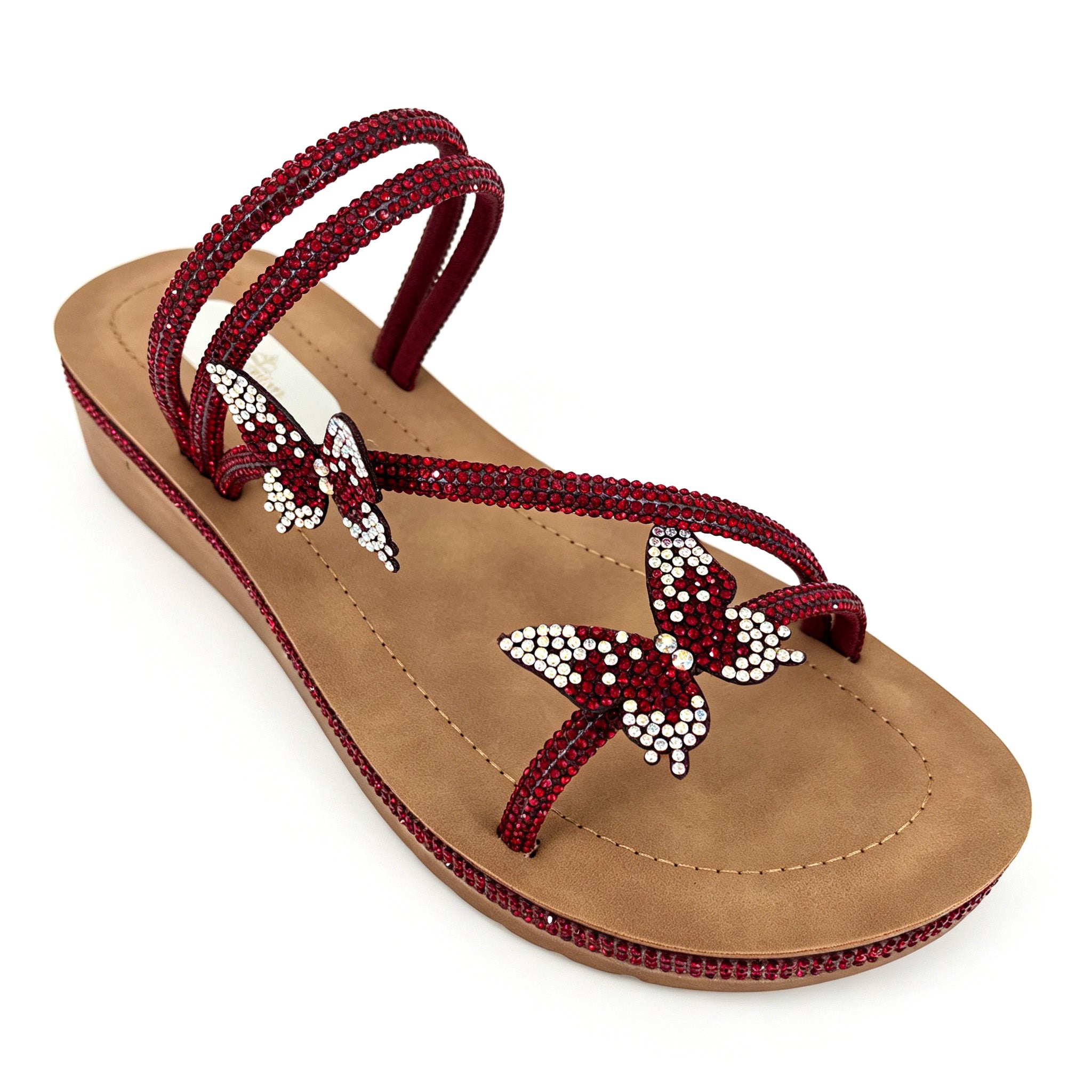 Women's Crystal Butterfly Slip-On Wedge Sandals | Wholesale Comfort Sandal | Multi-Color | EU 35–41