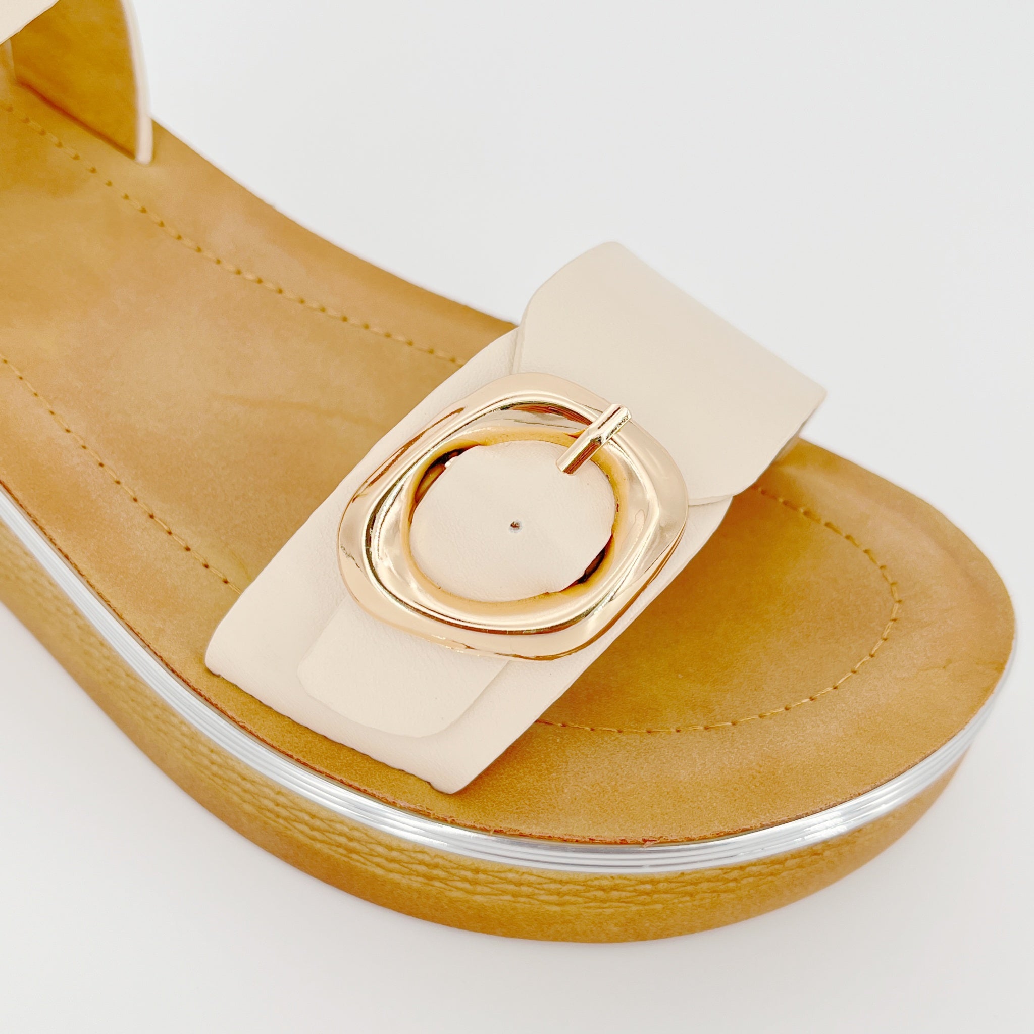 ZC Women's Wedge PU Sandals with Decorative Buckle – Wholesale | Comfort Fit | Multi-Color Options
