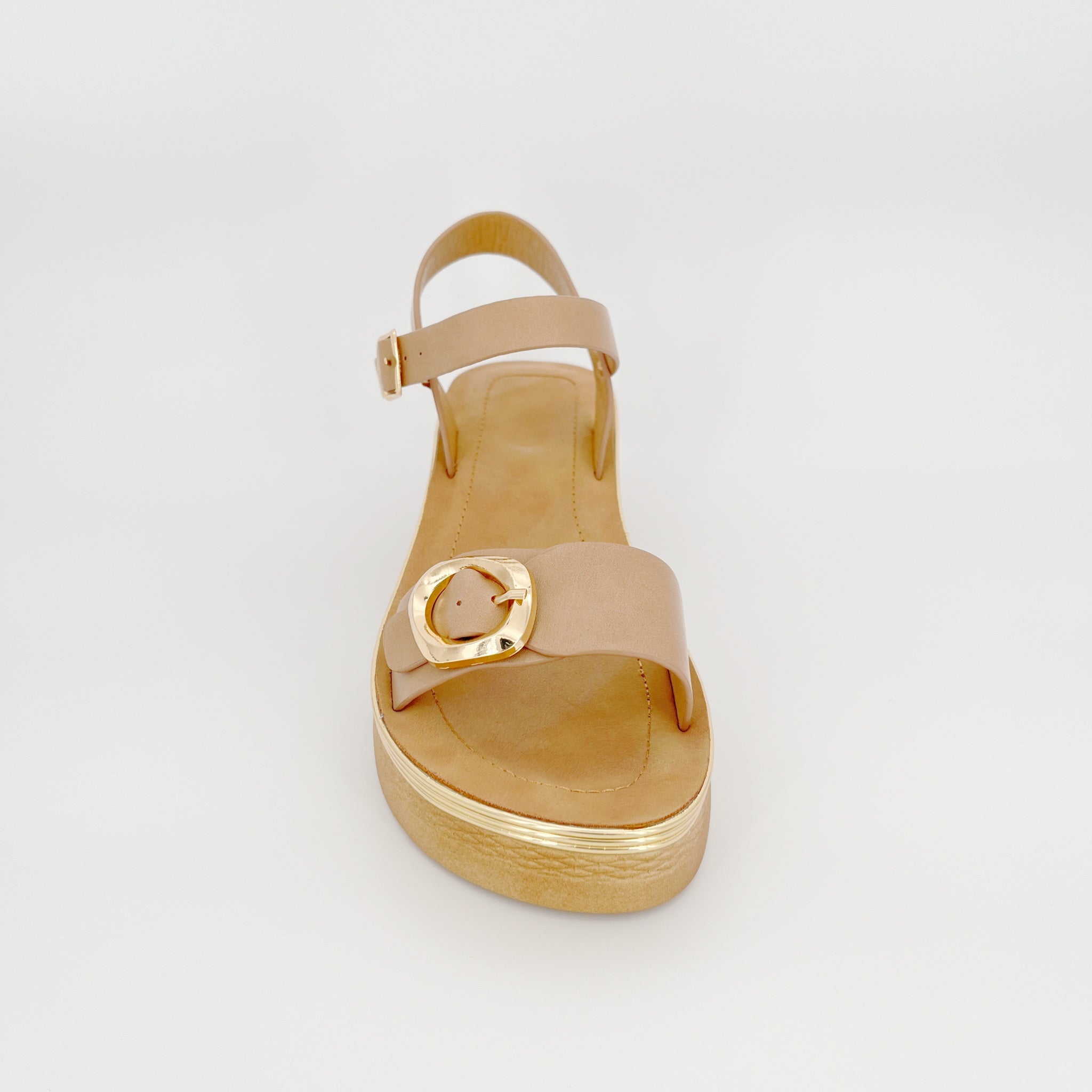 ZC Women's Wedge PU Sandals with Decorative Buckle – Wholesale | Comfort Fit | Multi-Color Options