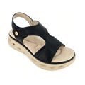 Women's Cut-Out T-Strap Wedge Sandals with Gold Snap Button | Thick Air-Cushion Platform