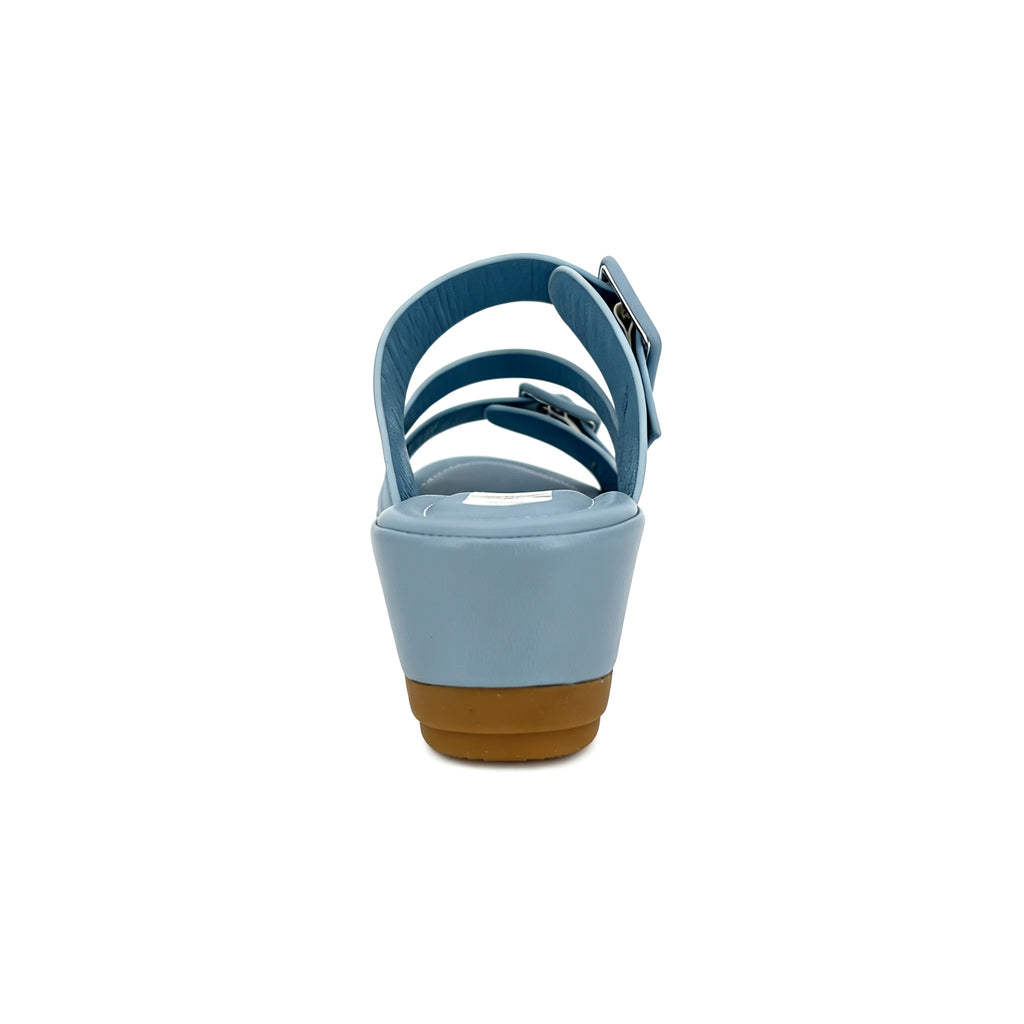 Sandalias de cuña tipo mule para mujer con doble tira y hebilla envolvente | Al por mayor | Multicolor | EU 35–41