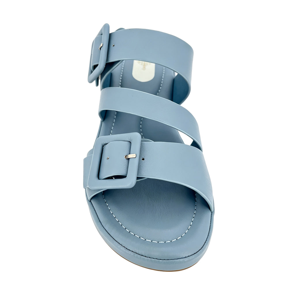 Sandalias de cuña tipo mule para mujer con doble tira y hebilla envolvente | Al por mayor | Multicolor | EU 35–41
